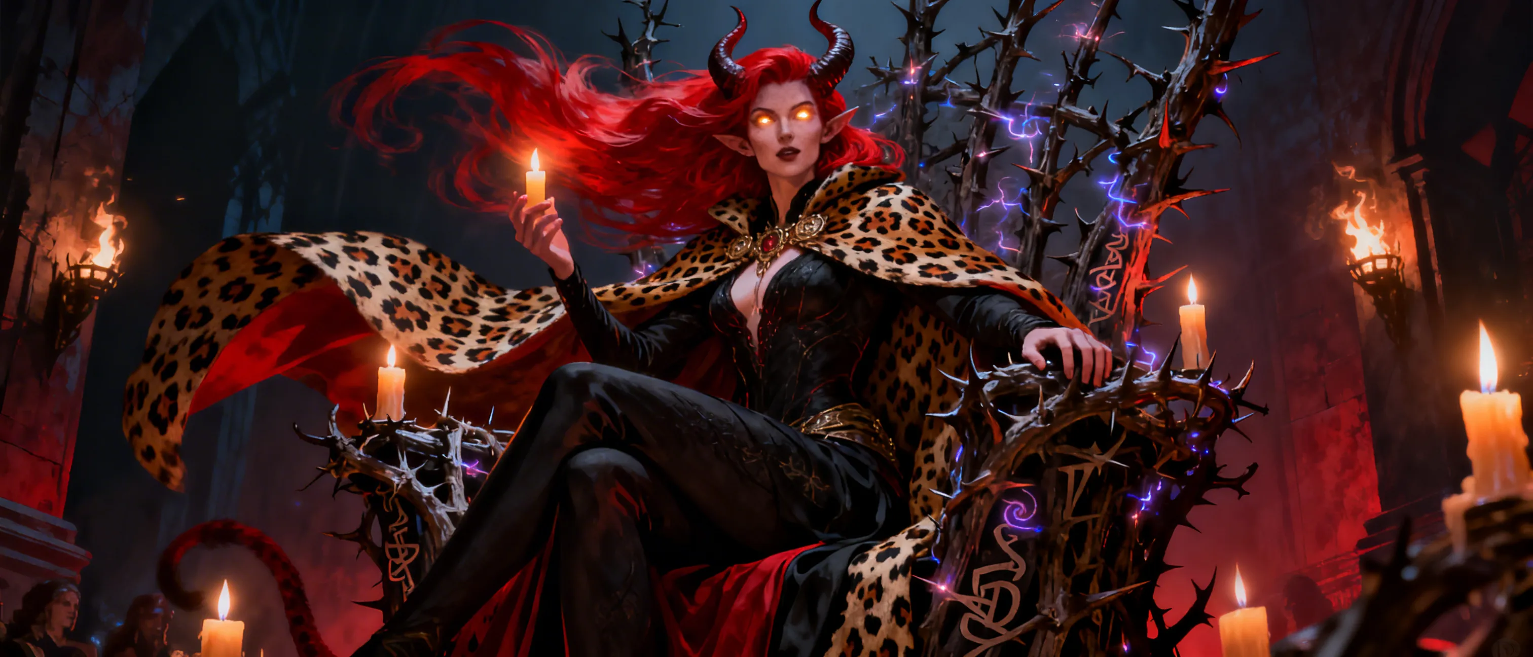 witch queen with long red hair